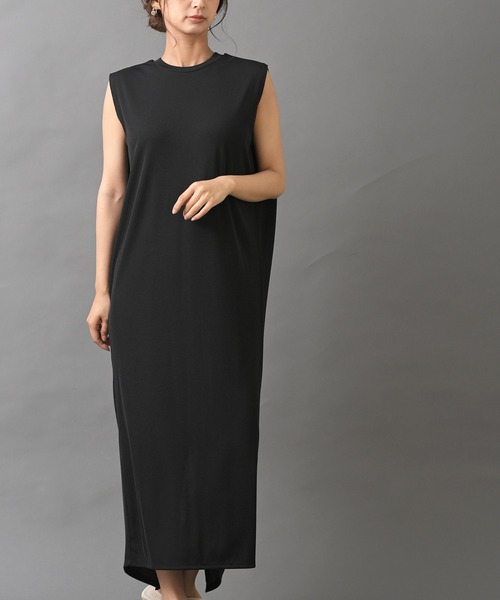 R・P・S pura(アールピーエスピューラ)の「【WEB限定】pura BACKスリットノースリーブワンピース(ワンピース・レディース・ブラック/グリーン/ライトベージュ・フリー)」の6枚目の写真