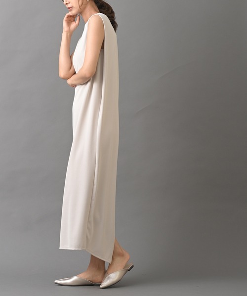 R・P・S pura(アールピーエスピューラ)の「【WEB限定】pura BACKスリットノースリーブワンピース(ワンピース・レディース・ブラック/グリーン/ライトベージュ・フリー)」の14枚目の写真