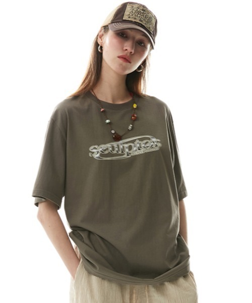 SCULPTOR（スカルプター）の「3D LOGO TEE/3DロゴTシャツ（Tシャツ/カットソー・レディース・モカ/ブラック/ホワイト・MEDIUM/LARGE/X-LARGE/SMALL）」の17枚目の写真