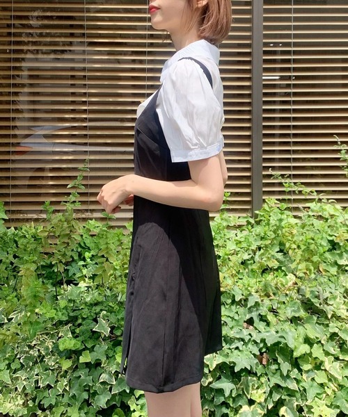 titty&Co. PETIT(ティティアンドコープティ)の「【titty&Co.PETIT】スリットミニジャンスカ(ジャンパースカート・レディース・ブラック・FREE)」の3枚目の写真