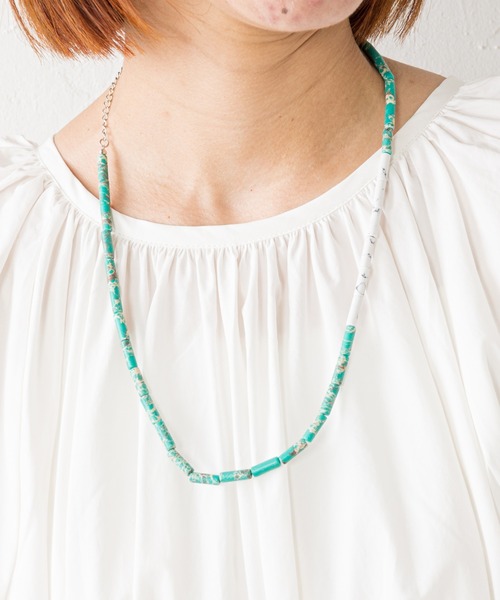 CIAOPANIC TYPY（チャオパニックティピー）の「ターコイズビーズネックレス（ネックレス・レディース・ブラック/グリーン・ONE SIZE）」の2枚目の写真