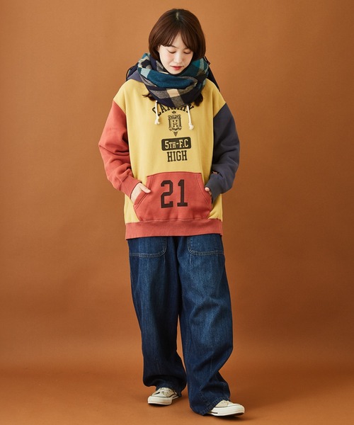 CUBE SUGAR(キューブシュガー)の「チェックストール(ストール/ショール・レディース・ダークブラウン/ブラウン/ネイビー/ブルー/ピンク/ベージュ・M)」の15枚目の写真