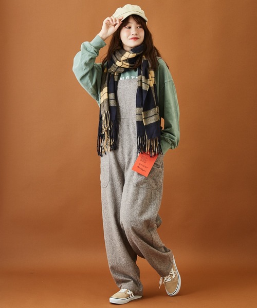 CUBE SUGAR(キューブシュガー)の「チェックストール(ストール/ショール・レディース・ダークブラウン/ブラウン/ネイビー/ブルー/ピンク/ベージュ・M)」の17枚目の写真