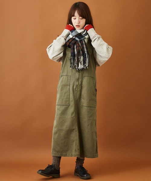 CUBE SUGAR(キューブシュガー)の「チェックストール(ストール/ショール・レディース・ダークブラウン/ブラウン/ネイビー/ブルー/ピンク/ベージュ・M)」の13枚目の写真