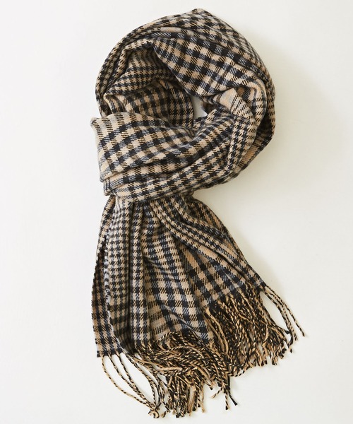 CUBE SUGAR(キューブシュガー)の「チェックストール(ストール/ショール・レディース・ダークブラウン/ブラウン/ネイビー/ブルー/ピンク/ベージュ・M)」の16枚目の写真