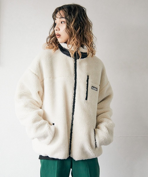 PBLIM(ページボーイリム)の「【PAGEBOYLIM】ボアブルゾン(ブルゾン・レディース・ブラック/アイボリー/レオパード・MEDIUM/LARGE)」の7枚目の写真