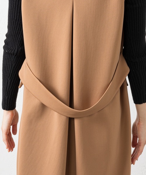 prose verse（プロズヴェール）の「ダブルフェイスバックベルトジレ（ベスト・レディース・ブラック/カーキ/モカ・ﾌﾘ-）」の22枚目の写真