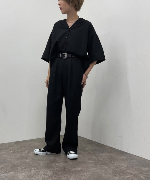 apres jour mignon（アプレジュールミニョン）の「開襟シャツ【SETUP可能】【ZOZOTOWN限定アイテム】（シャツ/ブラウス・レディース・ベージュ/ブラック/カーキ・フリー/X-LARGE）」の9枚目の写真