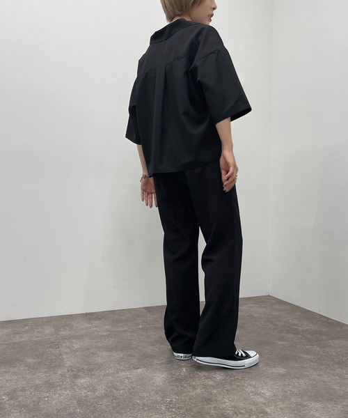 apres jour mignon（アプレジュールミニョン）の「開襟シャツ【SETUP可能】【ZOZOTOWN限定アイテム】（シャツ/ブラウス・レディース・ベージュ/ブラック/カーキ・フリー/X-LARGE）」の4枚目の写真