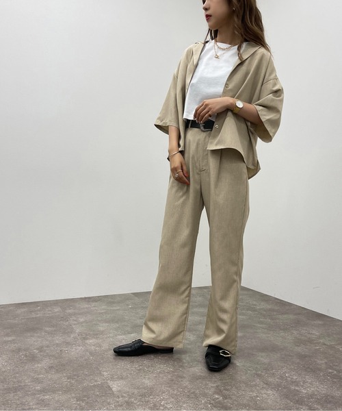 apres jour mignon（アプレジュールミニョン）の「開襟シャツ【SETUP可能】【ZOZOTOWN限定アイテム】（シャツ/ブラウス・レディース・ベージュ/ブラック/カーキ・フリー/X-LARGE）」の21枚目の写真