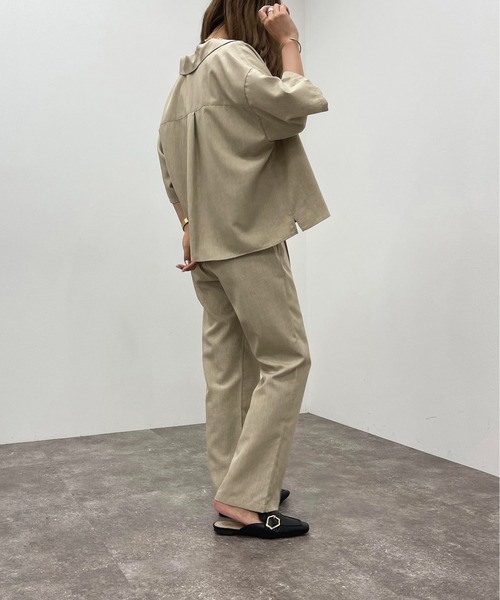 apres jour mignon（アプレジュールミニョン）の「開襟シャツ【SETUP可能】【ZOZOTOWN限定アイテム】（シャツ/ブラウス・レディース・ベージュ/ブラック/カーキ・フリー/X-LARGE）」の10枚目の写真