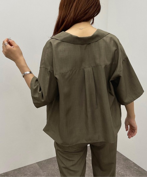 apres jour mignon（アプレジュールミニョン）の「開襟シャツ【SETUP可能】【ZOZOTOWN限定アイテム】（シャツ/ブラウス・レディース・ベージュ/ブラック/カーキ・フリー/X-LARGE）」の17枚目の写真