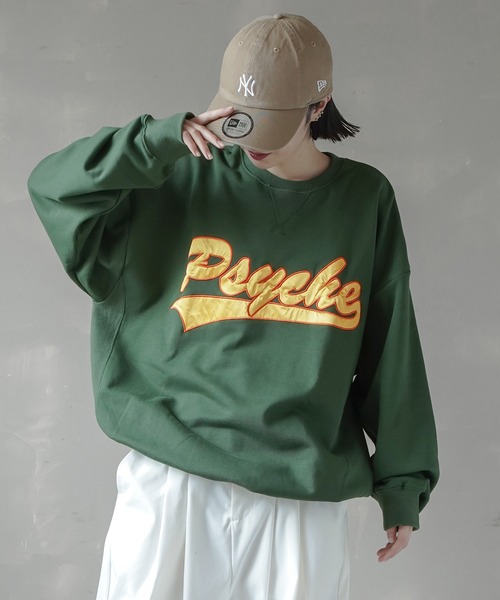 SPINNS（スピンズ）の「【ビッグシルエット】PSYCHEカレッジロゴスウェット（スウェット・メンズ・アッシュグレー/グリーン/スミクロ/ロイヤルブルー/イエロー/オレンジ/ダークグリーン・ONESIZE）」の21枚目の写真