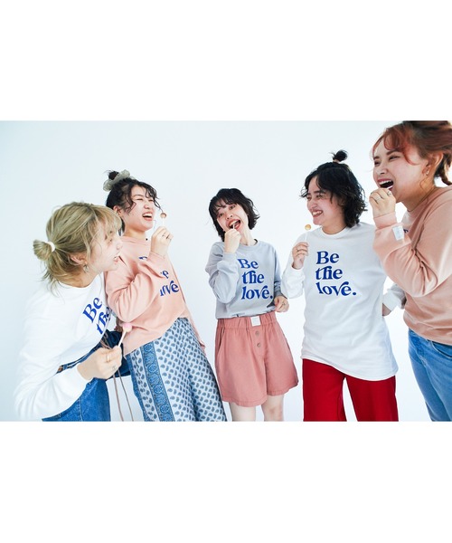 STOCK（ストック）の「Be the love long tee（Tシャツ/カットソー・レディース・ホワイト/ピンク/ブルーグレー・S/M）」の8枚目の写真