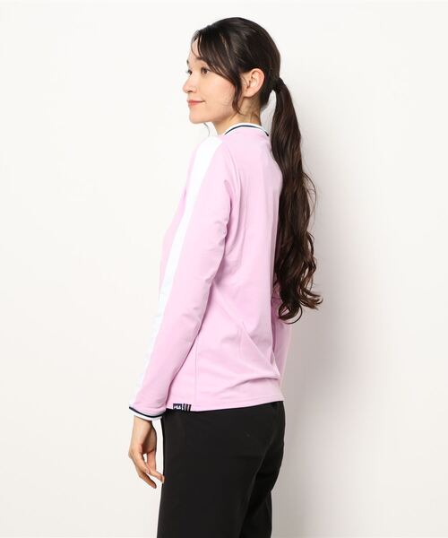 FILA(フィラ)の「【FILA GOLF/フィラゴルフ】フロントロゴ モックネック 袖ライン ストレッチ ロンT/UVカット/保温(Tシャツ/カットソー・レディース・カーキ/イエロー/ホワイト/ライトピンク/ネイビー/オレンジ・M/LL/L)」の8枚目の写真
