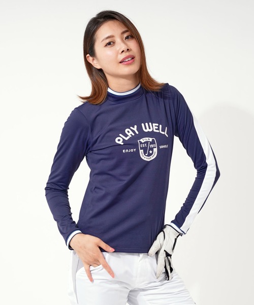 FILA(フィラ)の「【FILA GOLF/フィラゴルフ】フロントロゴ モックネック 袖ライン ストレッチ ロンT/UVカット/保温(Tシャツ/カットソー・レディース・カーキ/イエロー/ホワイト/ライトピンク/ネイビー/オレンジ・M/LL/L)」の20枚目の写真