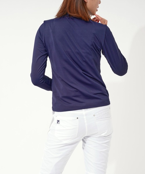 FILA(フィラ)の「【FILA GOLF/フィラゴルフ】フロントロゴ モックネック 袖ライン ストレッチ ロンT/UVカット/保温(Tシャツ/カットソー・レディース・カーキ/イエロー/ホワイト/ライトピンク/ネイビー/オレンジ・M/LL/L)」の14枚目の写真