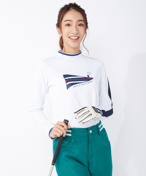 FILA(フィラ)の「【FILA GOLF/フィラゴルフ】フロントロゴ モックネック 袖ライン ストレッチ ロンT/UVカット/保温(Tシャツ/カットソー・レディース・カーキ/イエロー/ホワイト/ライトピンク/ネイビー/オレンジ・M/LL/L)」の10枚目の写真
