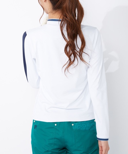 FILA(フィラ)の「【FILA GOLF/フィラゴルフ】フロントロゴ モックネック 袖ライン ストレッチ ロンT/UVカット/保温(Tシャツ/カットソー・レディース・カーキ/イエロー/ホワイト/ライトピンク/ネイビー/オレンジ・M/LL/L)」の19枚目の写真
