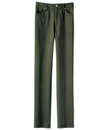 静電防止蓄熱綿サテンカラーパンツ 股下69cm