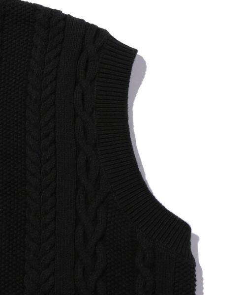 MONKEY TIME（モンキータイム）の「＜monkey time＞ C/AC ALAN CN VEST/ニットベスト（ニット/セーター・メンズ・ブラック/ナチュラル・M/L）」の7枚目の写真