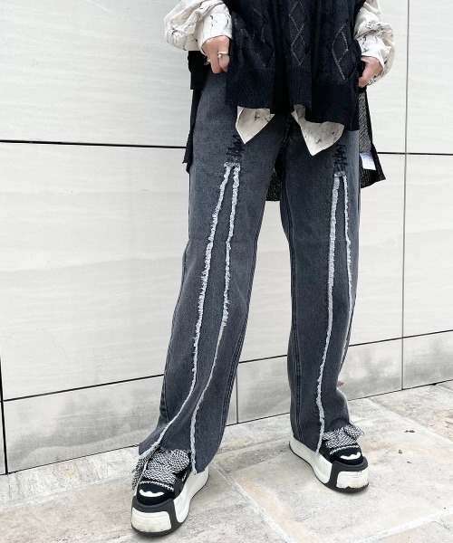 DANKE SCHON(ダンケシェーン)の「DankeSchon/ダンケシェーン/reDNM frontboots(その他パンツ・レディース・ブラック/ブルー・LARGE/MEDIUM)」の3枚目の写真