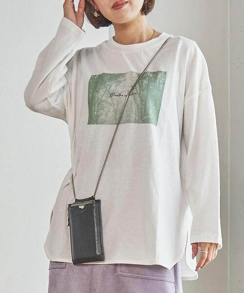 coen（コーエン）の「トラベルフォトプリントロングスリーブTシャツ（Tシャツ/カットソー・レディース・オフホワイト/ブラック/ライトグレー・L/M）」の6枚目の写真