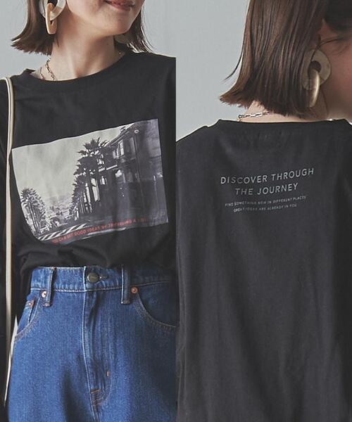 coen（コーエン）の「トラベルフォトプリントロングスリーブTシャツ（Tシャツ/カットソー・レディース・オフホワイト/ブラック/ライトグレー・L/M）」の9枚目の写真