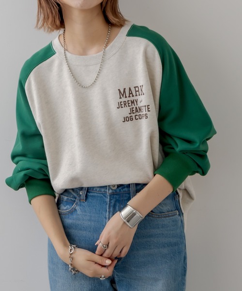 CIAOPANIC TYPY（チャオパニックティピー）の「フリーダムスリーブプリントスウェット（スウェット・レディース・チャコールグレー/グリーン/グレー・ONE SIZE）」の3枚目の写真