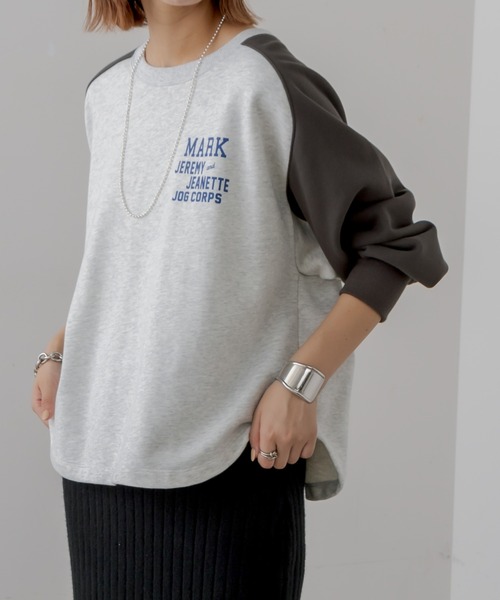 CIAOPANIC TYPY（チャオパニックティピー）の「フリーダムスリーブプリントスウェット（スウェット・レディース・チャコールグレー/グリーン/グレー・ONE SIZE）」の5枚目の写真