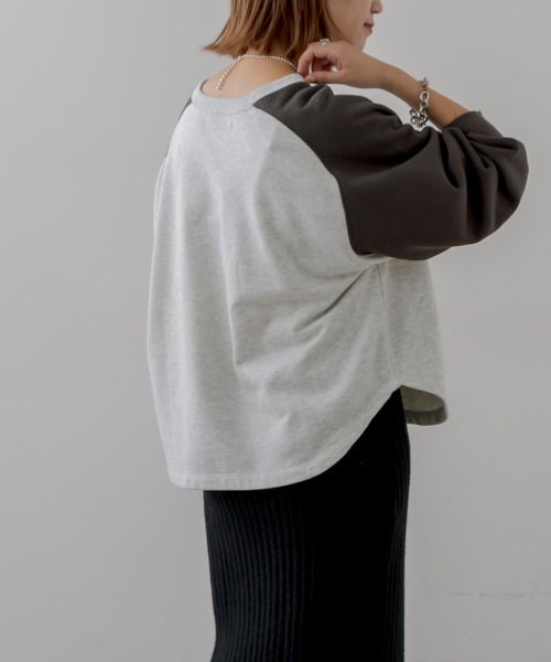 CIAOPANIC TYPY（チャオパニックティピー）の「フリーダムスリーブプリントスウェット（スウェット・レディース・チャコールグレー/グリーン/グレー・ONE SIZE）」の9枚目の写真