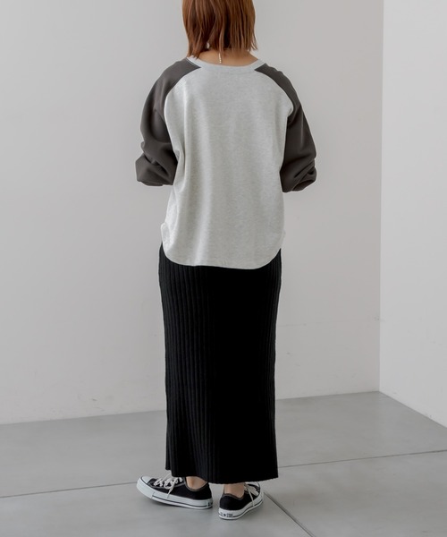 CIAOPANIC TYPY（チャオパニックティピー）の「フリーダムスリーブプリントスウェット（スウェット・レディース・チャコールグレー/グリーン/グレー・ONE SIZE）」の7枚目の写真