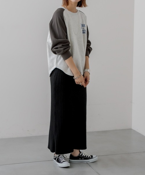 CIAOPANIC TYPY（チャオパニックティピー）の「フリーダムスリーブプリントスウェット（スウェット・レディース・チャコールグレー/グリーン/グレー・ONE SIZE）」の14枚目の写真