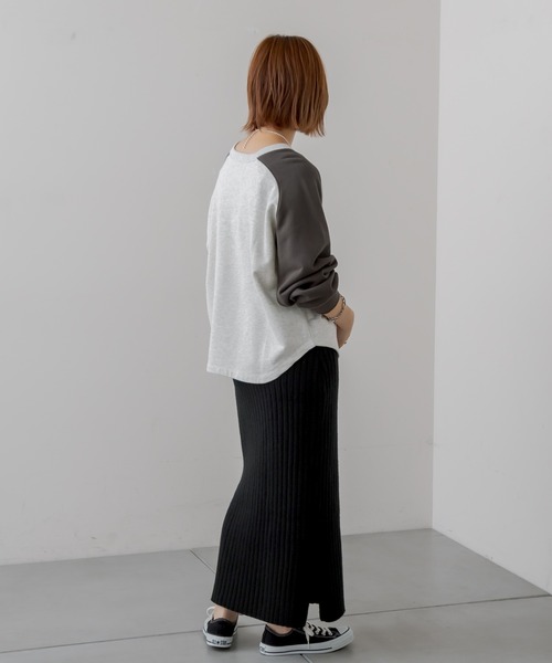 CIAOPANIC TYPY（チャオパニックティピー）の「フリーダムスリーブプリントスウェット（スウェット・レディース・チャコールグレー/グリーン/グレー・ONE SIZE）」の13枚目の写真