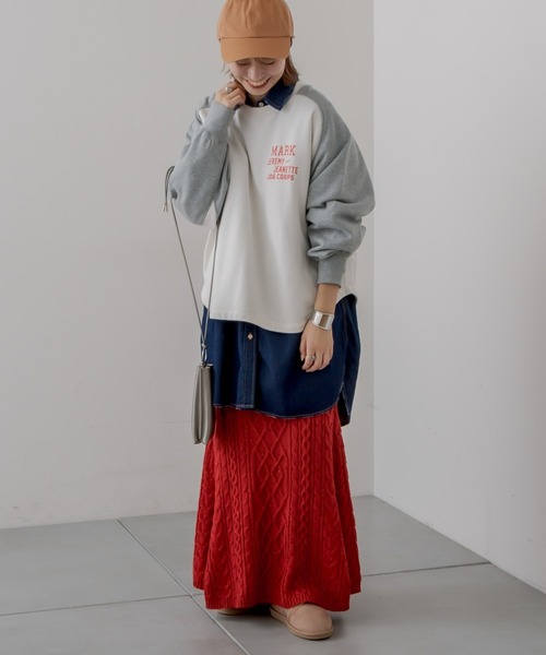 CIAOPANIC TYPY（チャオパニックティピー）の「フリーダムスリーブプリントスウェット（スウェット・レディース・チャコールグレー/グリーン/グレー・ONE SIZE）」の19枚目の写真