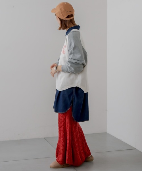 CIAOPANIC TYPY（チャオパニックティピー）の「フリーダムスリーブプリントスウェット（スウェット・レディース・チャコールグレー/グリーン/グレー・ONE SIZE）」の22枚目の写真