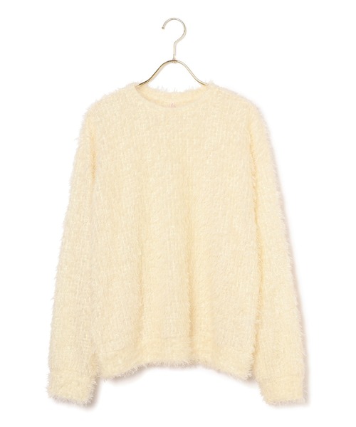 MADEMOISELLE ROPE'(マドモアゼル ロペ)の「【TEAK】ブークレロングスリーブトップス(Tシャツ/カットソー・レディース・ブラック/キナリ・FREE)」の7枚目の写真