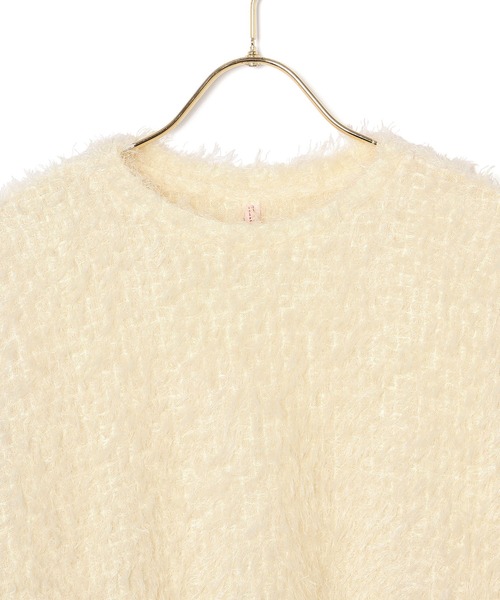 MADEMOISELLE ROPE'(マドモアゼル ロペ)の「【TEAK】ブークレロングスリーブトップス(Tシャツ/カットソー・レディース・ブラック/キナリ・FREE)」の11枚目の写真