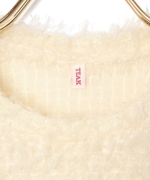 MADEMOISELLE ROPE'(マドモアゼル ロペ)の「【TEAK】ブークレロングスリーブトップス(Tシャツ/カットソー・レディース・ブラック/キナリ・FREE)」の10枚目の写真