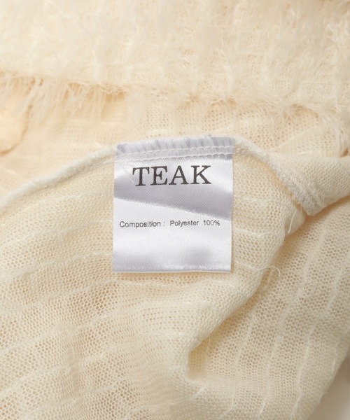 MADEMOISELLE ROPE'(マドモアゼル ロペ)の「【TEAK】ブークレロングスリーブトップス(Tシャツ/カットソー・レディース・ブラック/キナリ・FREE)」の4枚目の写真