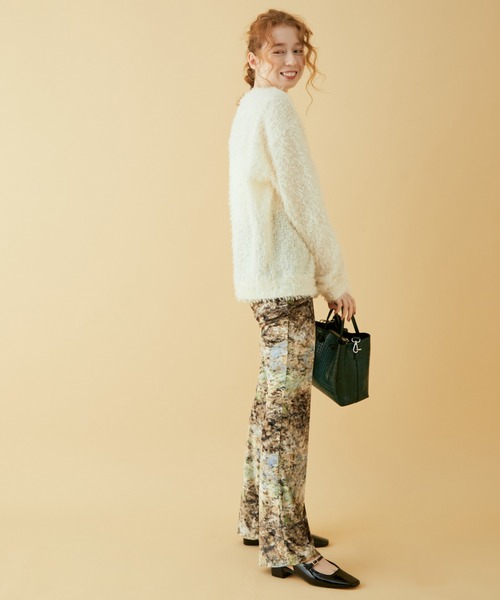 MADEMOISELLE ROPE'(マドモアゼル ロペ)の「【TEAK】ブークレロングスリーブトップス(Tシャツ/カットソー・レディース・ブラック/キナリ・FREE)」の16枚目の写真