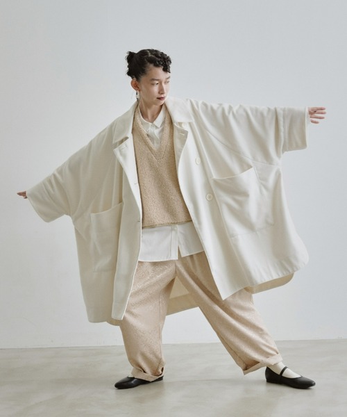 manana suerte（マニャーナスエルテ）の「ポンチョコート（その他アウター・レディース・オフホワイト/ブラック・FREE）」の13枚目の写真