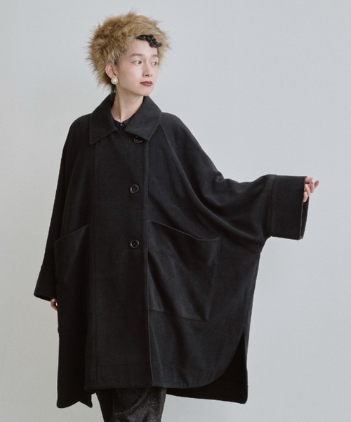 HA1232 未着用 manana suerte ファーディテールコート F 黒 HA1232 未着用 manana suerte ファーディテールコート F 黒