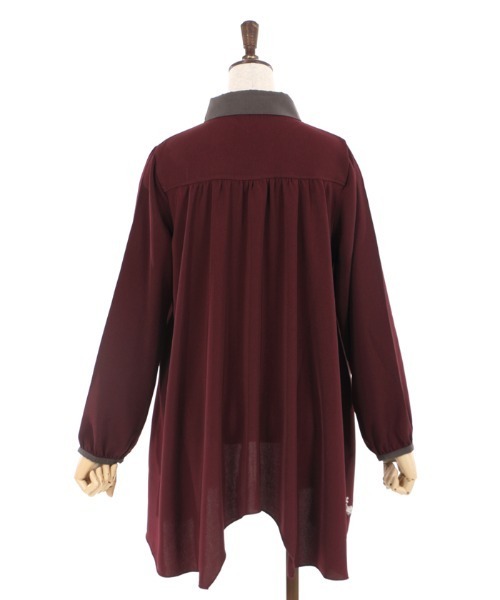 axes femme（アクシーズファム）の「裾刺繍シャツチュニック（チュニック・レディース・ワイン/ブルー/グレー・MEDIUM）」の8枚目の写真