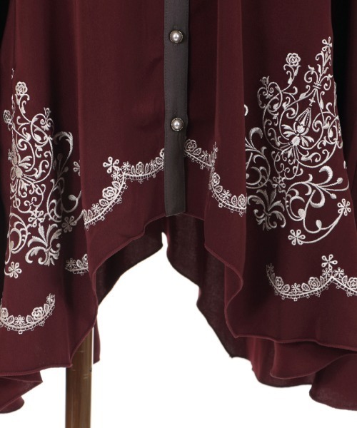 axes femme（アクシーズファム）の「裾刺繍シャツチュニック（チュニック・レディース・ワイン/ブルー/グレー・MEDIUM）」の14枚目の写真