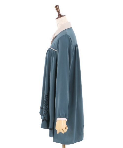 axes femme（アクシーズファム）の「裾刺繍シャツチュニック（チュニック・レディース・ワイン/ブルー/グレー・MEDIUM）」の18枚目の写真