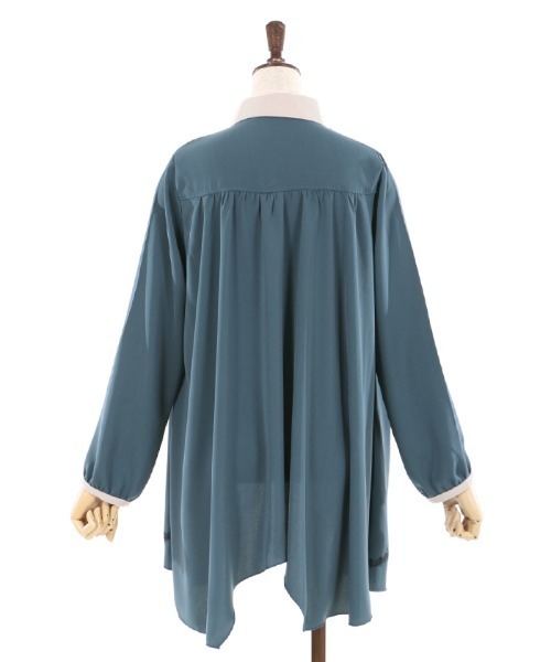 axes femme（アクシーズファム）の「裾刺繍シャツチュニック（チュニック・レディース・ワイン/ブルー/グレー・MEDIUM）」の19枚目の写真