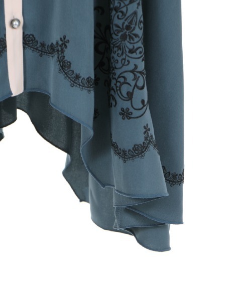 axes femme（アクシーズファム）の「裾刺繍シャツチュニック（チュニック・レディース・ワイン/ブルー/グレー・MEDIUM）」の21枚目の写真