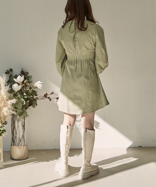 VANNIE U（ヴァニーユー）の「ステッチミニワンピース（ワンピース・レディース・ホワイト/ライトグリーン・FREE）」の11枚目の写真