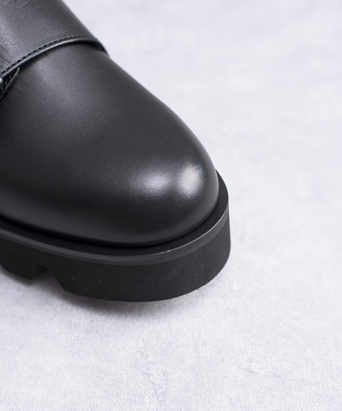 And A（アンドエー）の「PADRONE パドローネ / DOUBLE MONK STRAP with Chunky Sole ダブルモンクストラップシューズ（チャンキーソール） トラックソール / PU8759-2006（ブーツ・メンズ・ブラック・41/42/40）」の12枚目の写真